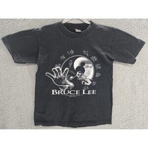Vintage Bruce Lee Shirt Mens Small Black Giant Yin Yang Martial Arts Graphic Tee